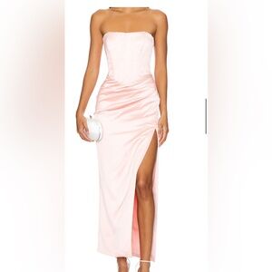 Bardot Strapless Blush Gown